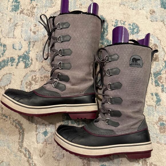 Sorel Tivoli Tall Gray Winter Boots Size 8 - Picture 3 of 9